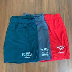 Abercrombie Men's Retro Mesh Shorts Bundle - Green, Red, and Grey - Size XL